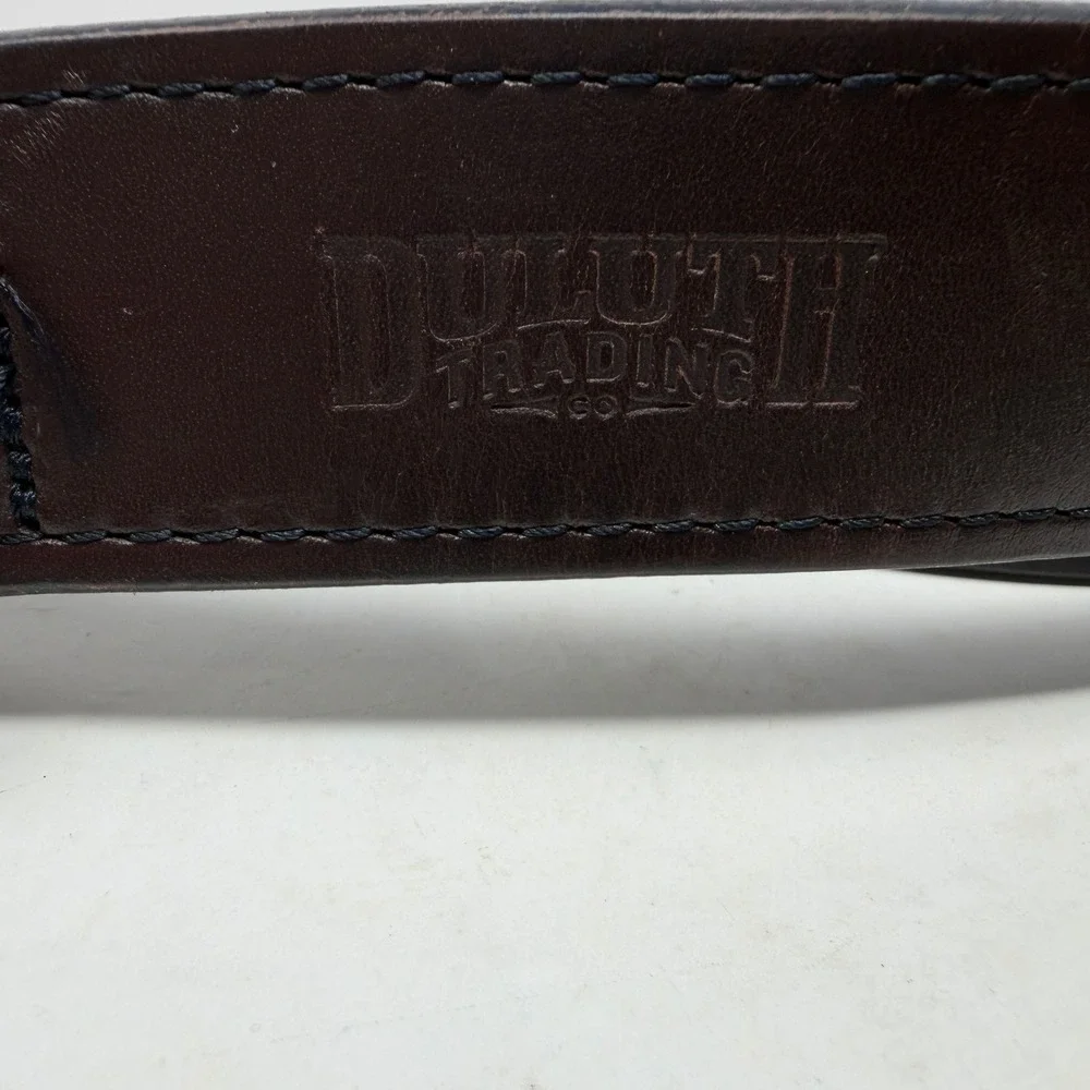Duluth Trading Co Belt Mens 42 85362 Dark Brown Full Grain Leather EUC